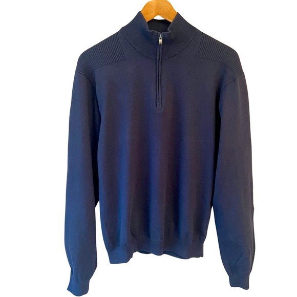 Cutter & Buck Quarter Zip Pullover Long Sleeve Sweater Navy Blue Medium MCS07544 - Picture 1 of 14